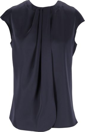 Emporio Armani Blue Flowing Cap-Sleeve Blouse