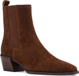 Blondo Dusi Leather Chelsea Bootie in Chocolate Suede at Nordstrom, Size 6.5