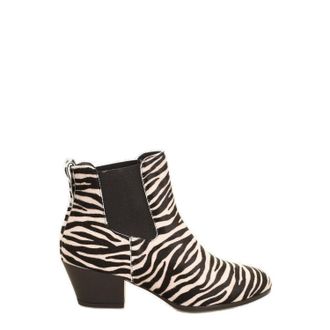 Hogan Womens Chelsea Ankle Boots In Black /white Zebra Print