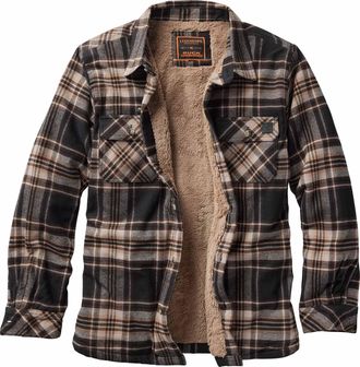 Legendary Whitetails Mens Buck Commander Deerfield Flannel Berber Lined Shirt Jacket, Ponderosa Plaid, M