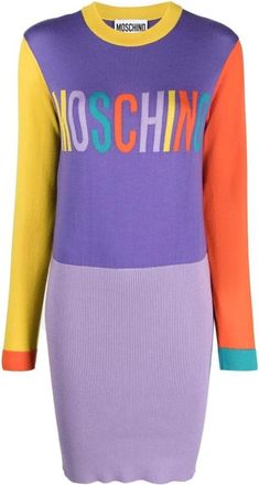 Moschino Short Kleedjes - Dames - Kleedjes - Veelkleurig - M - Wol - Kleedjes