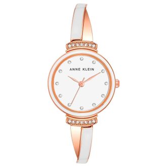 Anne Klein Womens Crystal White Dial Watch