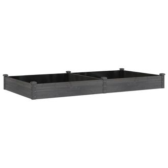 Berkfield Home Garden Raised Bed with Liner Grey 240x120x25 cm Solid Wood Fir | Size: 240 x 120 x 25 cm