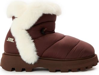 Steve Madden Womens Frostee Round Toe Snug Boots in Brown - Size UK 9