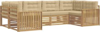 vidaXL Conjunto De Sof&aacute;s De Exterior 6 Uds. Y Beige Vidaxl