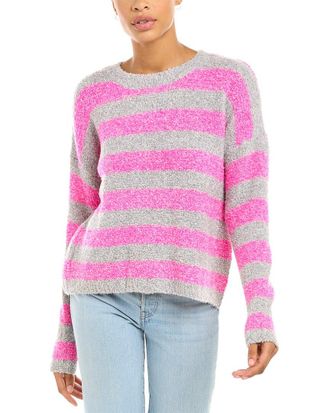 Autumn Cashmere Boucle Striped Wool & Cashmere-Blend Sweater