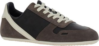 Rick Owens Womens Black Low-Top Sneakers With Suede Inserts Calf Trainers