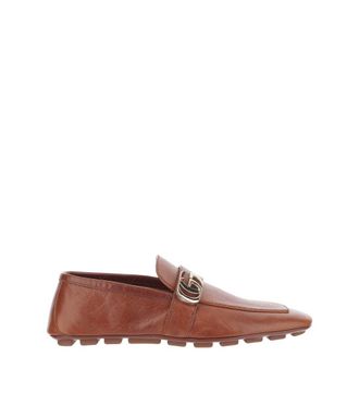 Gucci Brown Logo Loafers