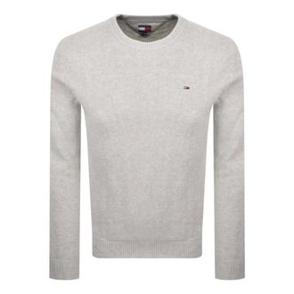 Tommy Hilfiger Round-neck Knitwear, male, Gray, Size: XL Crew Neck Sweater