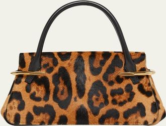 Givenchy Mini Pinch Leopard Pony-Effect Top-Handle Bag