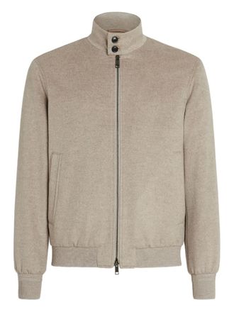 Ermenegildo Zegna Kasjmier bomberjack met ritssluiting - Beige
