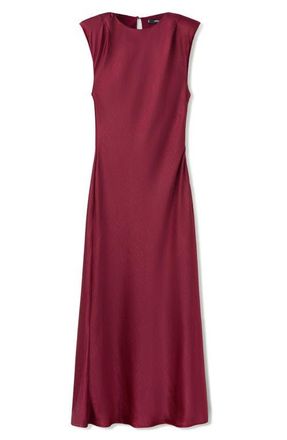 Mango Sleeveless Satin Maxi Dress in Cherry at Nordstrom, Size 10