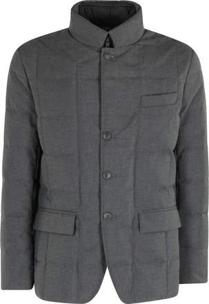 Fay Double Jacket - Heren - Winterjassen - Grijs - S - Leer - Jassen