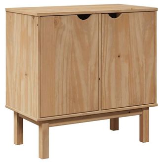 Berkfield Home Hallway Cabinet OTTA 75x40x75 cm Solid Wood Pine in Light Tan | Size: 75 x 40 x 75 cm