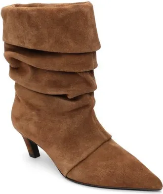 Ash Virgee Pointed Toe Kitten Heel Bootie in Land Brown at Nordstrom, Size 40