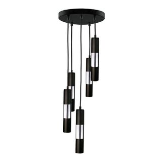 Netlighting Magnum Cluster Pendant Ceiling Light Black Silver 30cm 5x GU10
