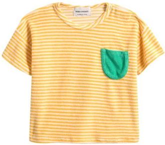 Bobo Choses Yellow Stripes Terry Cloth T-Shirt at Nordstrom, Size 24M