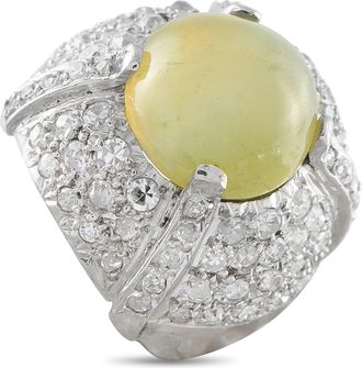 Luxury Bazaar Platinum 1.50ct Diamond and Cats Eye Ring MF12-050526