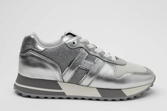Hogan Metallic Ribbed Panel Sneakers