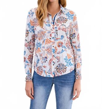 FDJ Classic Long Sleeve Shirt In Ivory Neutral Print