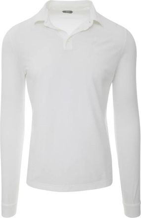 Zanone ICecotton Slim Fit L/S Polo met knoppen - Heren - Polos - Wit - 4XL - Tops