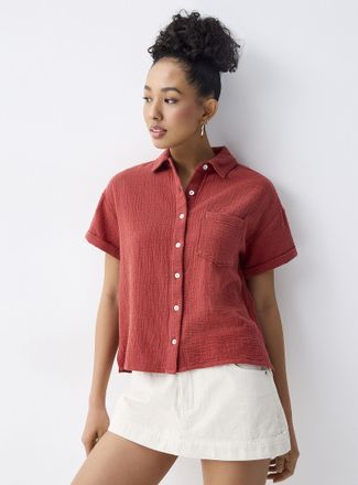 Twik Womens Short-sleeve organic cotton gauze shirt