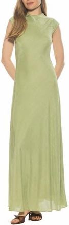 Alexia Admor Nalani Mock Neck Maxi Dress in Sage at Nordstrom Rack, Size X-Large