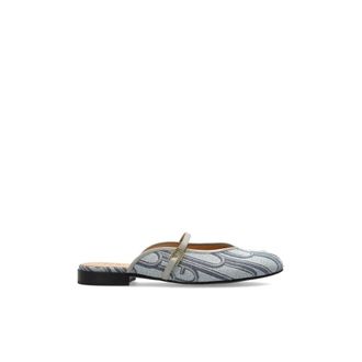 Furla Etoile Slides - Dames - Slip ons - Blauw - 36 EU - Leer - Schoenen