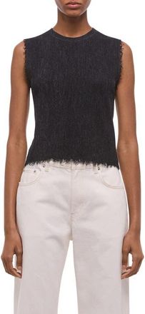 Helmut Lang Raw Edge Linen Blend Sweater Tank in Black at Nordstrom, Size X-Small