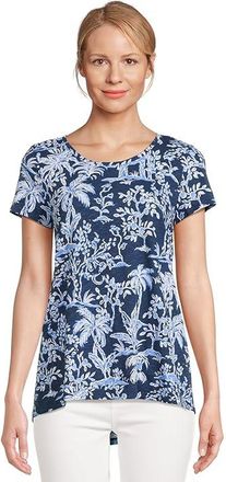 Lilly Pulitzer Etta Scoop Neck Womens Clothing Low Tide Navy Tall Tales : XXS, Cotton