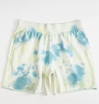 Champion Mens Sunwash Dye Shorts In White/teal