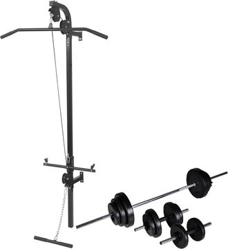 vidaXL M&aacute;quina Musculaci&oacute;n Power Tower Con Pesas Y Mancuernas 30,5 Kg Vidaxl
