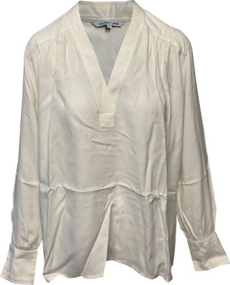 Helmut Lang Jacquard Blouse in White Viscose