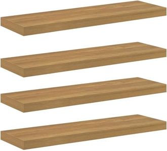 vidaXL Wall Shelf 4 pcs Brown 90 x 23.5 x 4 cm Engineered Wood vidaXL