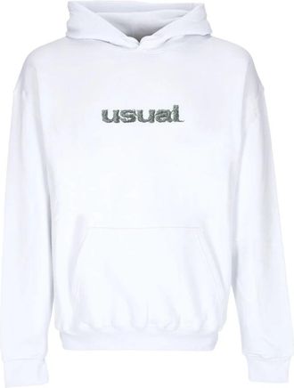 Usual Witte Dionea Hoodie met Lange Mouwen - Heren - Hoodies - Wit - L - Katoen - Hoodies & sweatvesten
