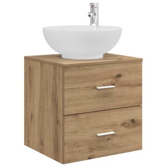 vidaXL Vanidad Con Lavabo De Pared Roble Artesanal Vidaxl