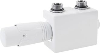 ECD Germany Ecd Germany - Kit De Conexi&oacute;n Central Termostato Para Radiadores - Color Blanco - 50mm - Juego De Conexi&oacute;n Para Espaciado De Tuber&iacute;a - Conexi&oacute;n M&uacute;ltib