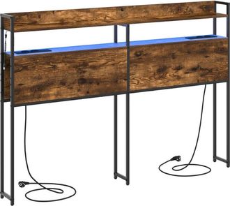 vidaXL Storage Headboard with Shelf Smoked oak 160 cm Engineered wood Vidaxl