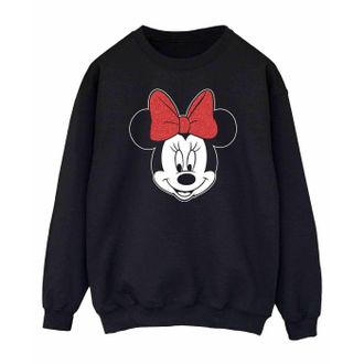 Disney Dames/Dames Minnie Mouse Hoofd Sweatshirt (Zwart)
