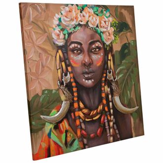 Wanderlust Deco Wanderlust Deco - Cuadro Pintado A Mano Con Relieve Verde 100x100x3