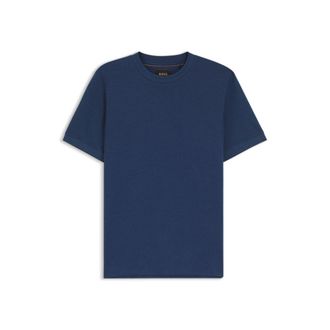 BOSS Lux cotton T-shirt with fine-line collar