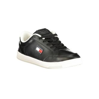 Tommy Hilfiger Lace-Up Leather Sneaker - Black