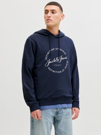 Jack & Jones Kapuzensweatshirt JACK & JONES JJGRAYSON SWEAT HOOD, Herren, Gr. XXL, navy blazer, angeraute Sweatware, Obermaterial: 60% Polyester, 40% Baumwolle, be