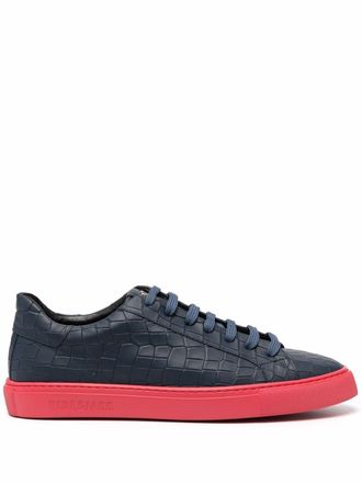Hide&Jack crocodile-embossed low-top leather sneakers - men - Leather/Rubber/Leather - 36 - Blue