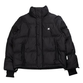 Courr&egrave;ges Jassen, Heren, Zwart, M, Nylon, Zwarte nylon pufferjas