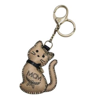 MCM Pre-owned Accessories, female, Beige, Size: ONE SIZE Pre-owned Canvas Keyring