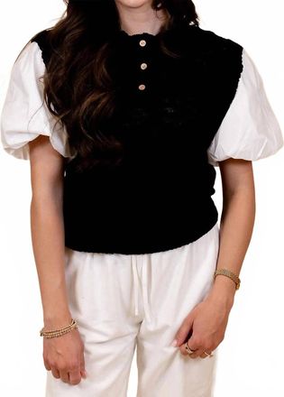 So Me Alyssa Knit Top In Black/white
