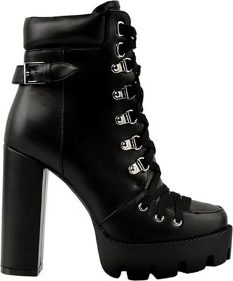 London Rag Willow Combat Boot Black SH1918 Womens