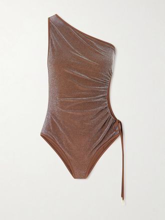 Johanna Ortiz Costume Da Bagno In Lurex Riciclato Metallizzato Whispering - Marrone