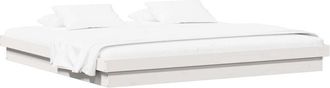 vidaXL Bed Frame White 200 x 200 cm Solid Pine Wood vidaXL